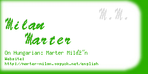 milan marter business card